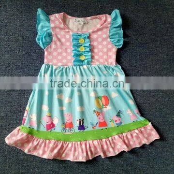 Kids frocks neck designs wholesale children's boutique clothing for girls dress