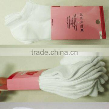 White Slipper Socks Designs for Girls School Cotton Solid Slipper Socks in Socks
