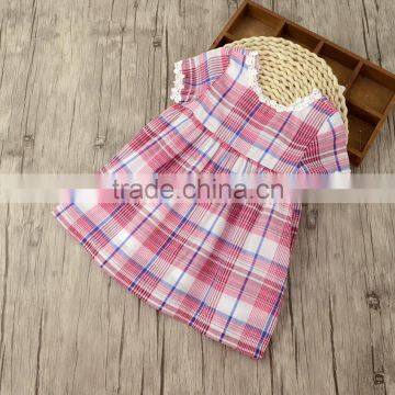Summer Wholesale V-neck Plaid Cotton Kids Clothes Girls Dresses Baby photo-2