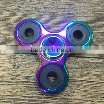 Fingertips Gyro Colorful Aluminum Alloy Big Three Round Bright Color Big Three Yuan Black Circle Finger Gyro Metal Gyro Decompre photo-5