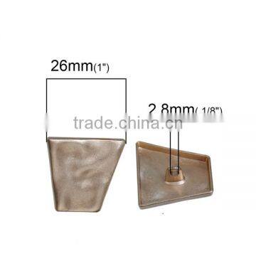 Zinc Based Alloy Metal Sewing Shank Buttons Irregular Light Golden Trapezoid 26mm x 24mm photo-2