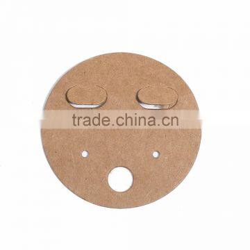 Paper Jewelry Display Card Round Brown 5cm(2") Dia., 1 Piece