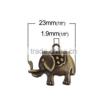 Zinc Based Alloy Charms Elephant Animal Antique Bronze photo-2