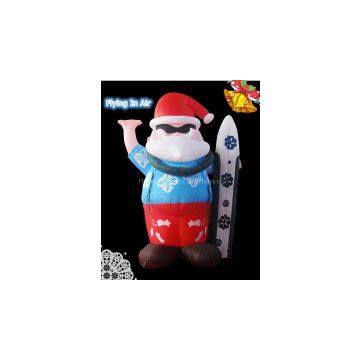 Surfing Inflatable Santa Claus for Christmas Decoration