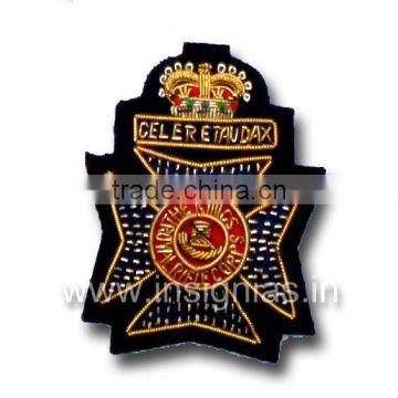 Embroidered bullion wire badges