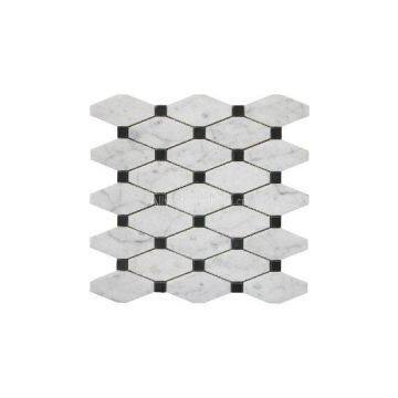 Octagon Shape Mosaic, Carrara White+nero, Light Emperador+cream Marfil