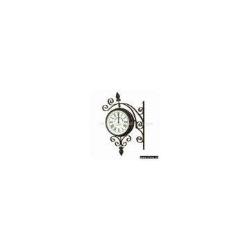 dual garden wall clock with thermometer