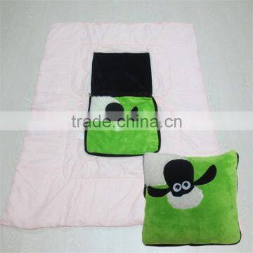 Two side Brushed Heart Shape Travel Blanket with Pillow