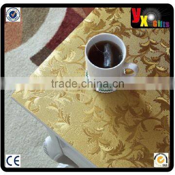 Luxury gold tablecloth anti-hot soft glass scrub pvc dining table cloth waterproof oil disposable coffee table coasters