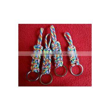 Colorful parachute cord handmade keyring