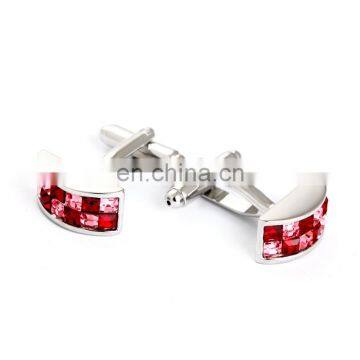 Exquisite Red Rhinestone Jewelry Men Shirt Cufflinks photo-2