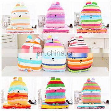 Wholesale soft colourful stuffed plush blanket indoor