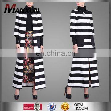 2016 Spring New Women Wind Coat Fashion Stitching Striped Euramerican Ladies Coat Wholesale Apparel