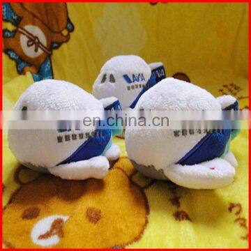 Emboridery logo 10cm soft plush plane keychain toy for promotional gift