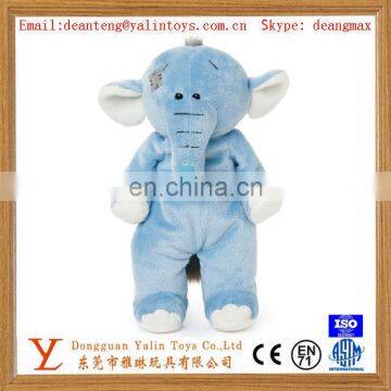 Eco-friendly stuffed live animal toys plush cute blue elephant toy for kids