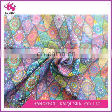 Alibaba China Supplier Digital Print Silk Fashion Fabric Cotton Silk with Multiple Pattern Silk Blend Cotton Fabric