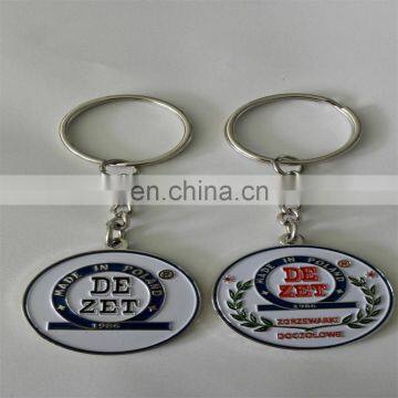 Metal double side logo key tag chain