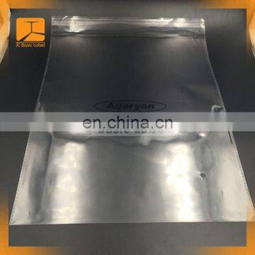 Resealable transparent custom polybag packaging clear plastic poly opp bags for clothing/garment