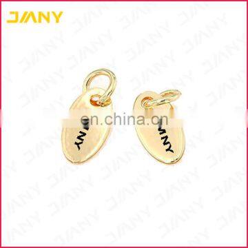 Custom Gold Plated Ovals Metal Jewellery Brass Logo Tag