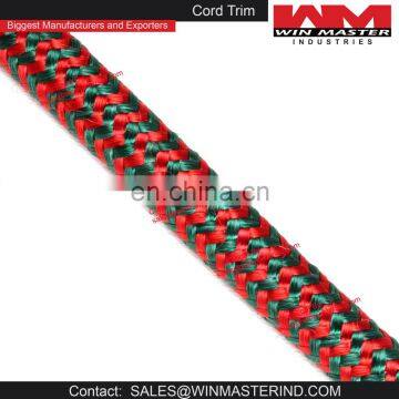 green red braided cord rope