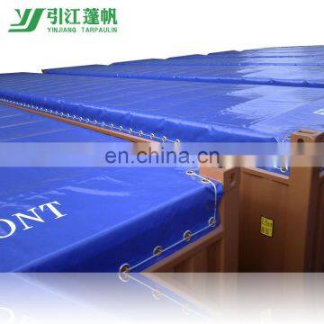 pvc open top cargo container cover, pvc coated tarpaulin truck cover