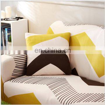 Hot Sell Strechable Sofa Cover Elastic Yellow Geometric Sofa Bed Cover