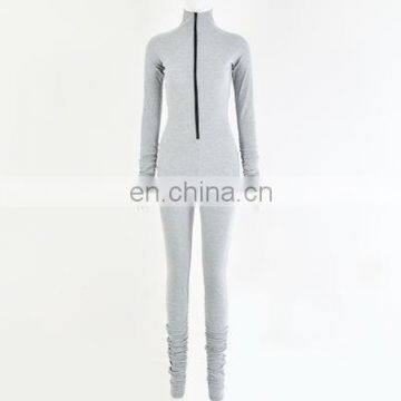 Autumn New Multicolor Women Sexy Tight-fitting Zipper Jumpsuit Pleated Solid Color Bodysuits photo-6