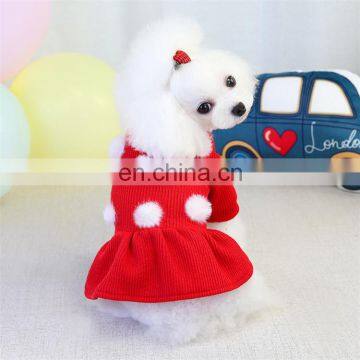 Woolen Yarn Pet Sweater Dress Wholesale Blank Polka Dot Dog Sweater photo-3
