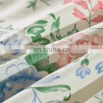 2020 Factory Direct Supply Custom Design Reactive Printing Floral Luxury Small MOQ Washed Cotton Fabric 4pcs Comfort Bedding Set photo-4