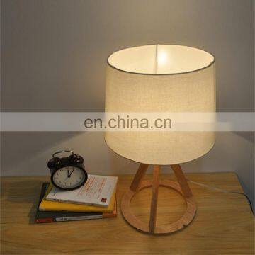 European Style 3 Legs Triangular Wooden Table Lamp Reading Lights Best Sale E27 Table Lamp for Bedroom photo-6