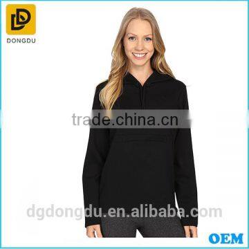 OEM wholesale women long sleeve sportswear casual lady black fashion hoodies