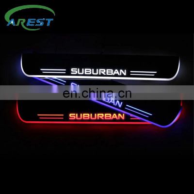 Carest LED Door Sill Streamed For CHEVROLET SUBURBAN 2000-2007  Scuff Plate Acrylic Door Sills Car Sticker Accessories