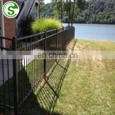 Reasonable price security picket top steel fence tube panel montage commercial iron fence