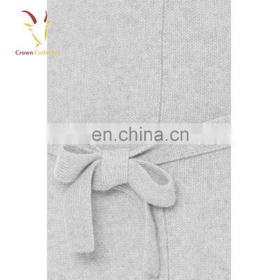 Светло-серый длинный женский свитер-платье из хлопка и cashmere photo-4