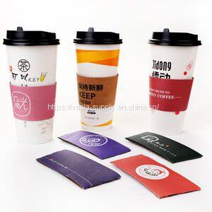 Personalized coffee mug sleeve reusable coffee paper cups custom printed sleeve printing