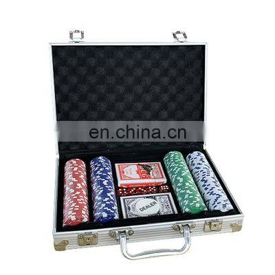 Casino Games 200 pieces Custom EPT Ceramic Clay Poker Chips Set with Aluminum Case