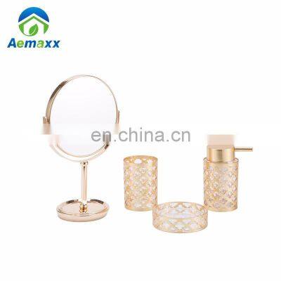 Блестящий лак, роскошная серебряно-золотая мыльница, пластиковый хромированный набор для ванной комнаты, ванная принадлежность photo-5