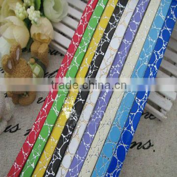 wholesale 8mm/10mm DIY letters leather Silver Line Pattern straps