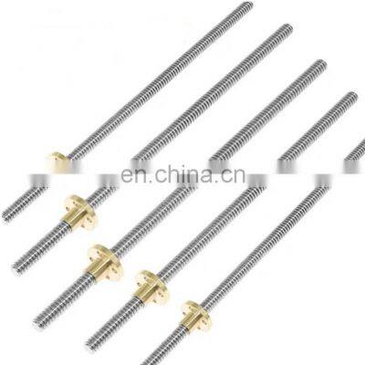 OEM customized high precision T10X4 stainless steel CNC Trapezoidal lead screw