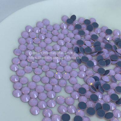 Hot fix flat back glass crystal rhinestones rose ss4-ss30