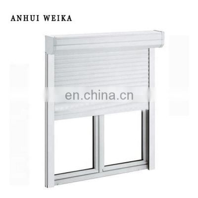 Electric aluminum roll shutter with PVC sliding windows bulk vinyl windows conch profiles slim insulated glass