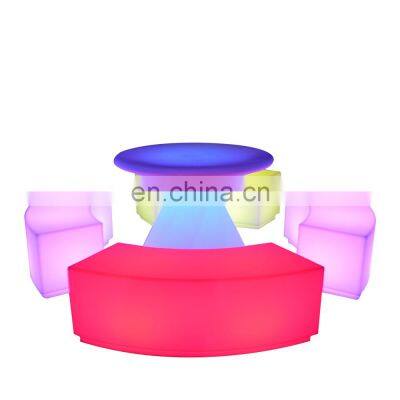 Club Furniture Nightclub Lounge Bench in Bar Furniture Sets Plastic Long Chair Illuminated Tables and Chair Led Cocktail Table