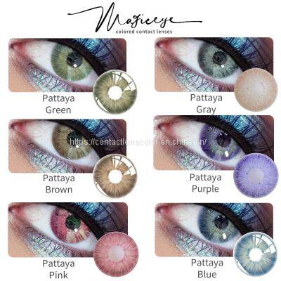 Golden Supplier Pattaya Series Natural 1 Year Rose Color Contact Lens Soft Cosmetic Coloured  Contact Lenses photo-4