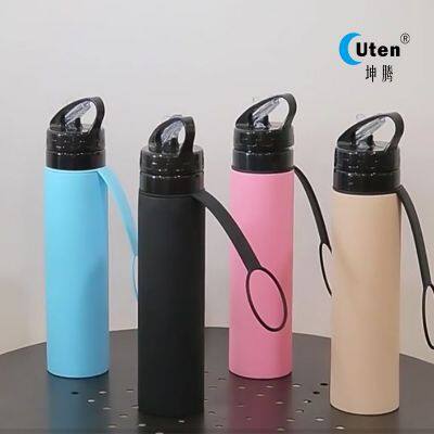 Factory customized foldable silicone water bottle