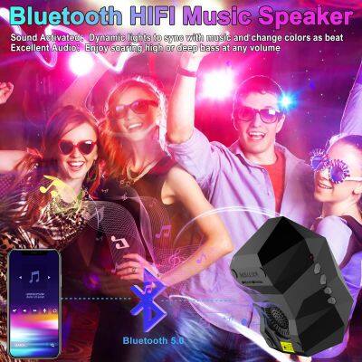 Bluetooth Aurora Projector Northern Lights Projector Lamp With Moon Star Galaxy Remote Night Light Projector With Music Speaker photo-4