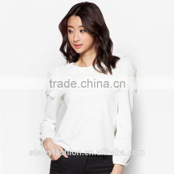 Women high quality new arrival fashion long sleeve shirt for lady t shirt wholesale china TS124