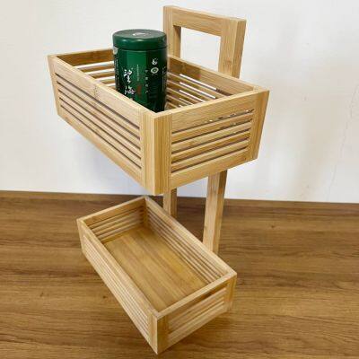 Bathroom Living Room Kitchen Home Office Wood Shower Corner Shelf Bamboo Towel Rack Storage Shelf Wooden Bamboo Shelf photo-4