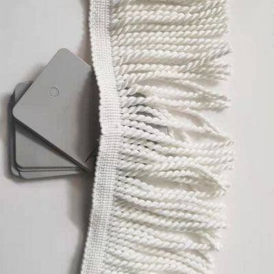 Coastal Breeze Fringe: White Twisted Tassel Trim for Beach Umbrella Decor Bullion Fringe photo-3