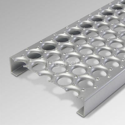 2mm Thick O-Shaped Fisheye Aluminum Alloy Anti-Slip Bracket, Slide Board, Anti-Slip Safety Perforated Grille, Suitable for Platform Walkways photo-1