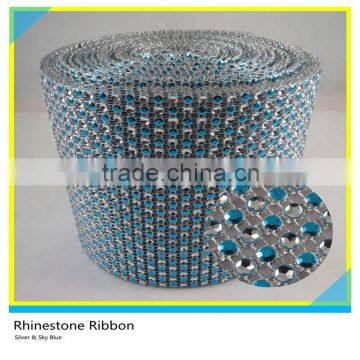 24 Rows 10 Yards Crystal Plastic Rhinestone Trimming By Roll Loose photo-2